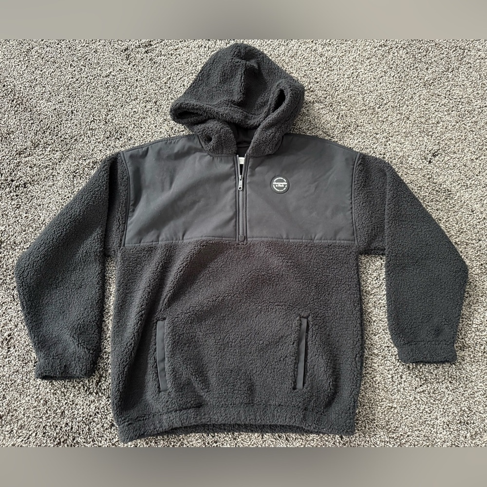 abercrombie kids sherpa half zip fleece hoodie, NWOT